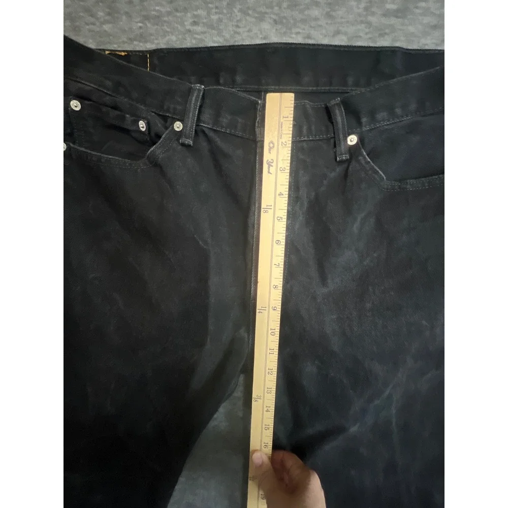 Levis 505 Regular Fit Black Denim Jeans Mens 38x30 Straight Leg Cotton Black
